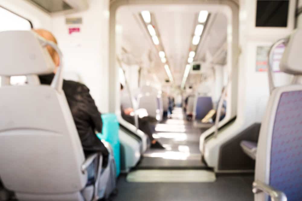 man sitting on train