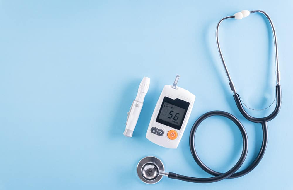 healthcare-medical-concept-stethoscope-blood-glucose-meter-sets
