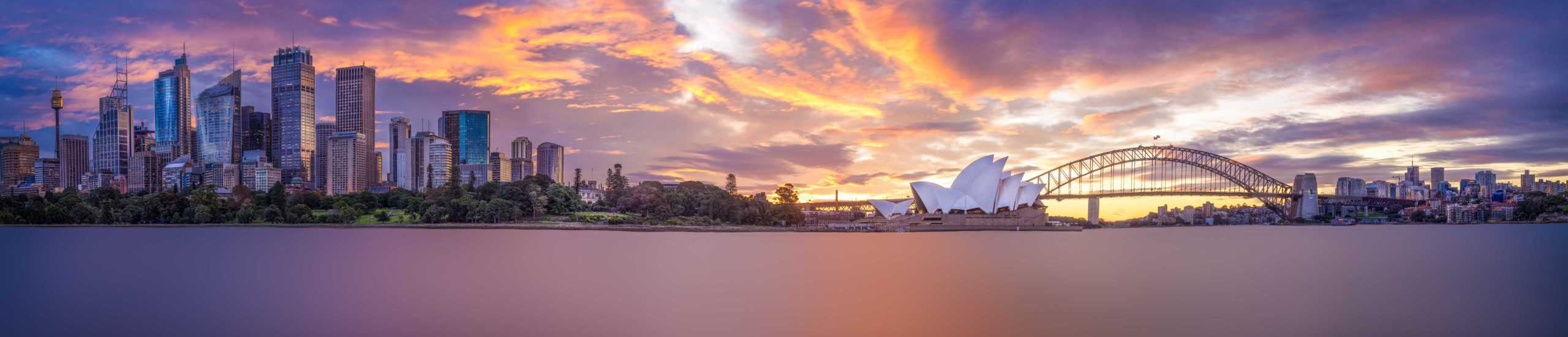 A panorama of Sydney at twilight